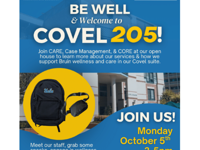 Open House: Be Well & Welcome to Covel 205