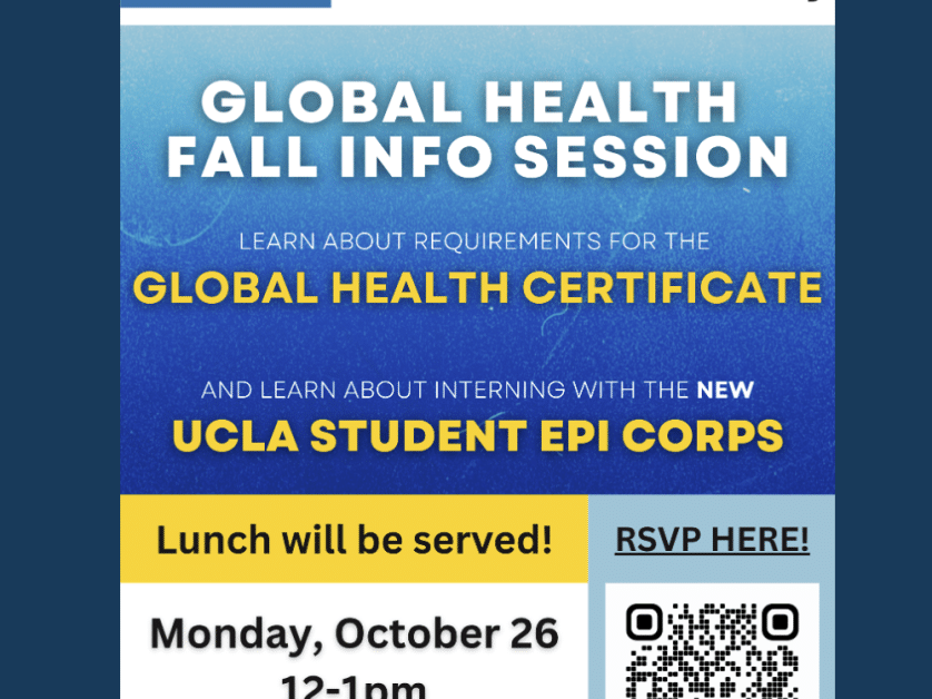 UCLA Center for Global Health Security: Global Health Fall Information Session