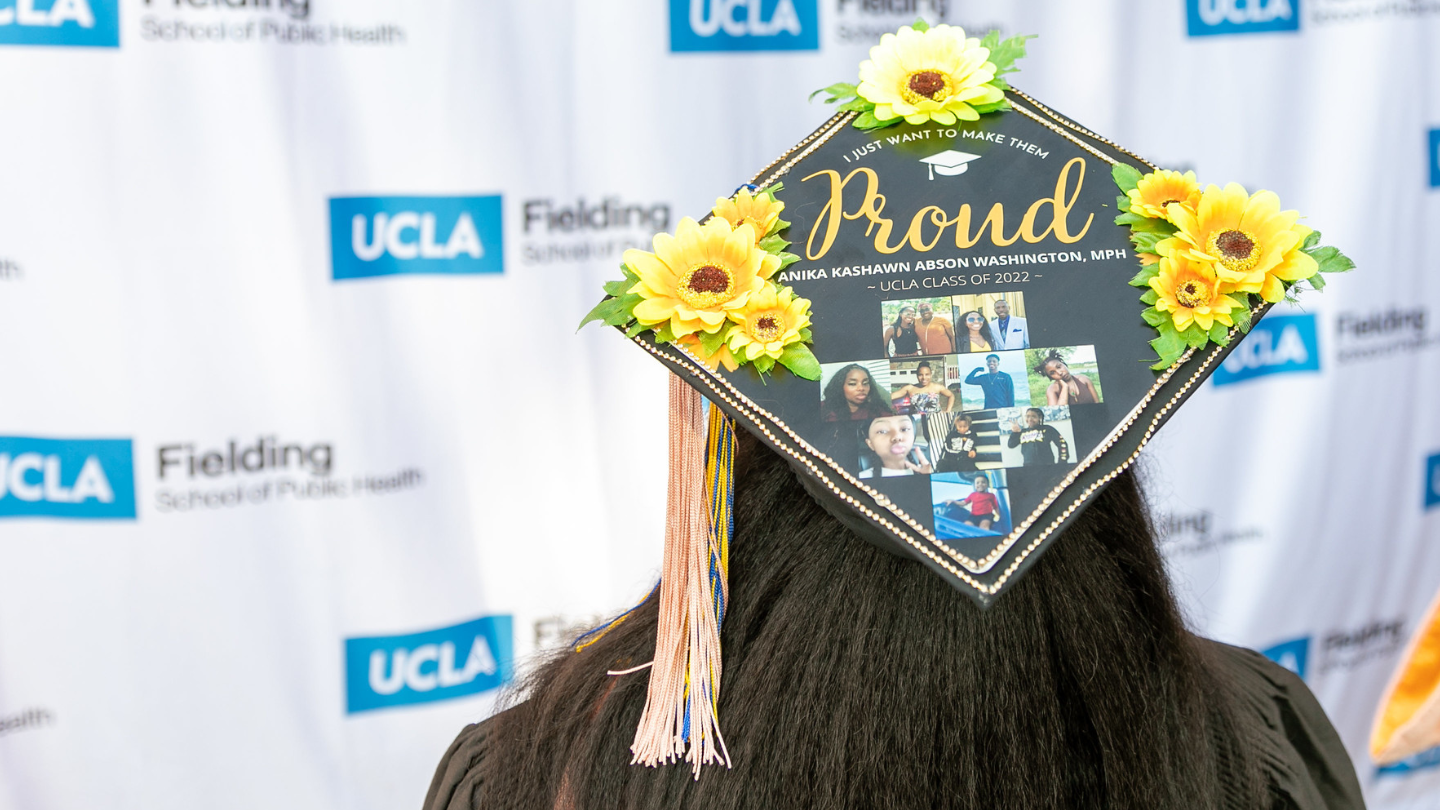 graduate with decorated cap