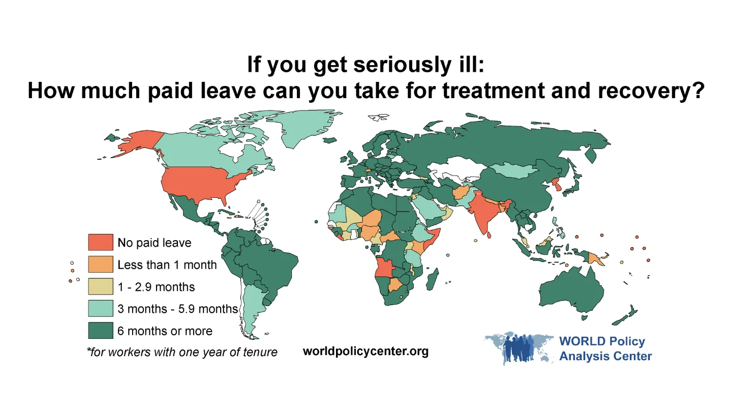 Map displaying duration of sickleave