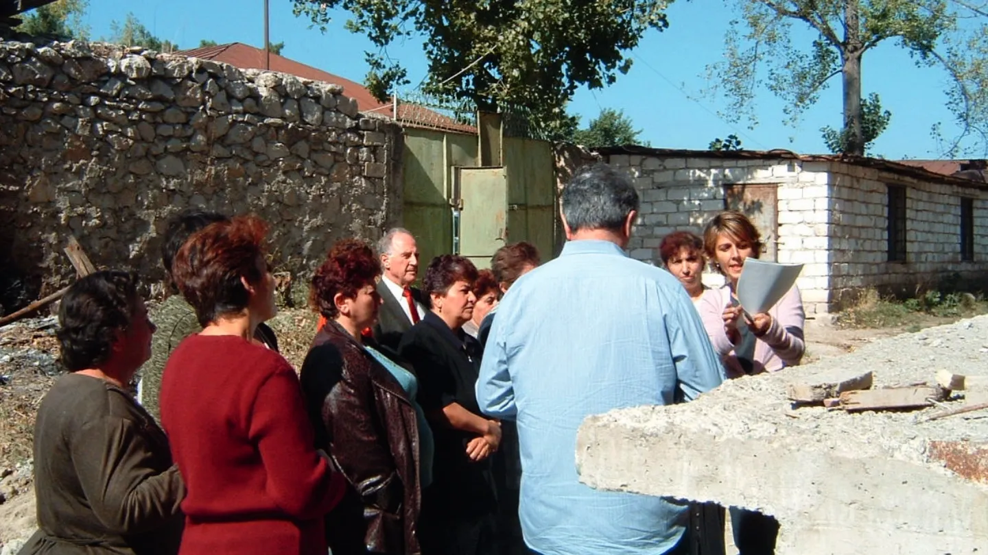 DR. ALINA DORIAN (FAR RIGHT IN THE PHOTO) SERVED AS PROJECT MANAGER FOR THE PLANNING AND CONSTRUCTION OF THE ARMINE PAGOUMIAN POLYCLINIC AND ANNA AND HIRAIR HOVNANIAN DIAGNOSTIC CENTER IN 2001, THE FIRST AND ONLY FULL-CARE OUTPATIENT MEDICAL CENTER IN THE REPUBLIC OF ARTSAKH.