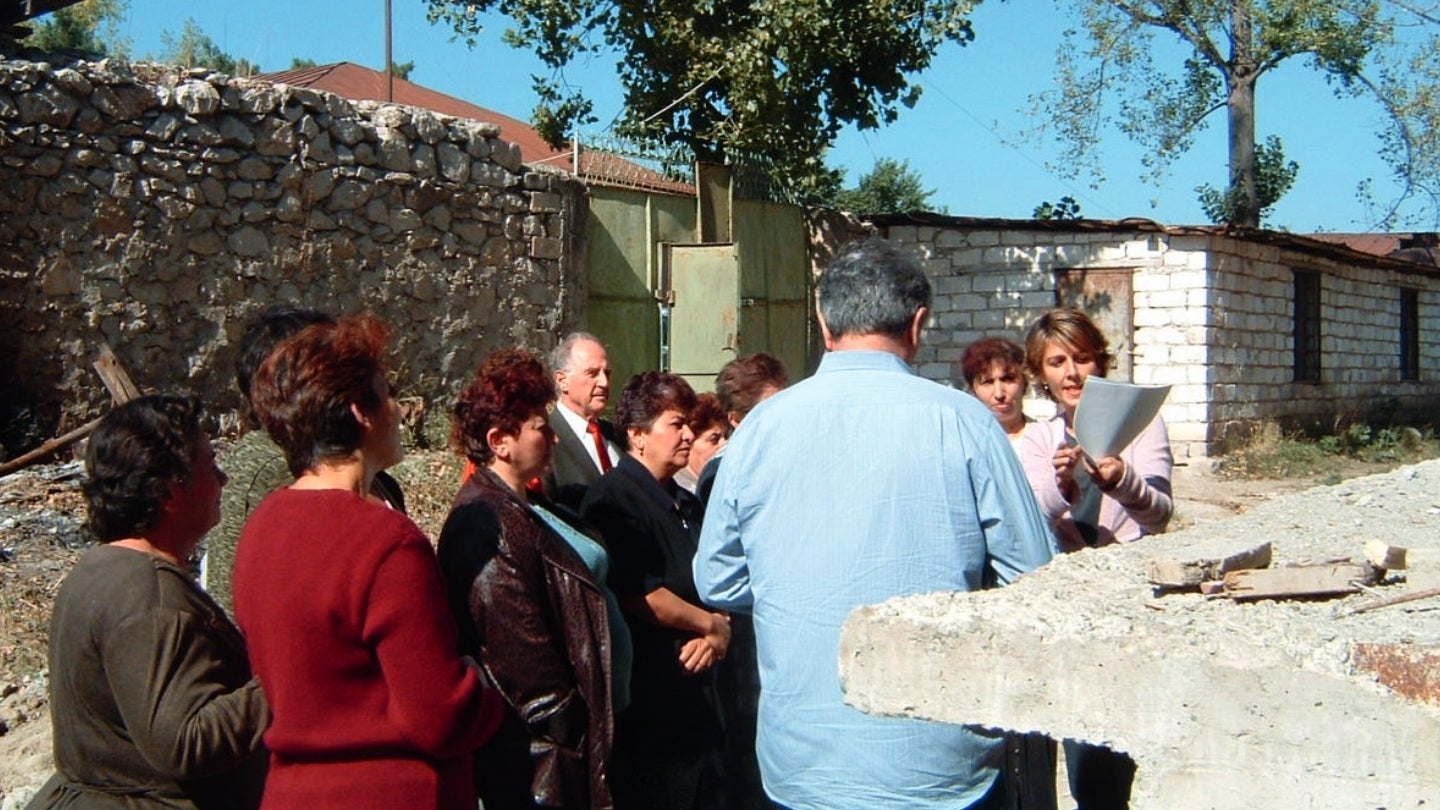 DR. ALINA DORIAN (FAR RIGHT IN THE PHOTO) SERVED AS PROJECT MANAGER FOR THE PLANNING AND CONSTRUCTION OF THE ARMINE PAGOUMIAN POLYCLINIC AND ANNA AND HIRAIR HOVNANIAN DIAGNOSTIC CENTER IN 2001, THE FIRST AND ONLY FULL-CARE OUTPATIENT MEDICAL CENTER IN THE REPUBLIC OF ARTSAKH. 